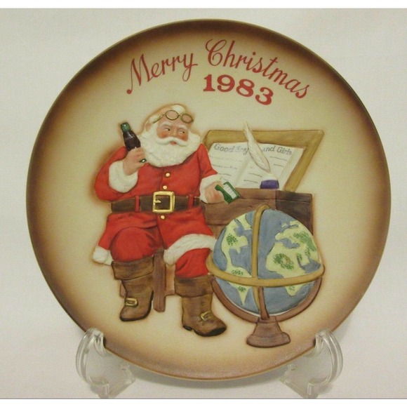 1983 Coca Cola Christmas Santa Collector Plate Royal Orleans First Annual #217 - Picture 2 of 12